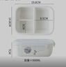 FANCYCHIC陶瓷分格飯盒微波爐加熱專(zhuān)用密封帶蓋便當餐盒長(cháng)方形上班族保鮮盒 三格飯盒 【郁金香花】 曬單實(shí)拍圖