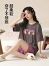 抱抱棉女士睡衣女2025新款短袖短褲套裝可愛(ài)薄款家居服可外穿咖粉色XL 曬單實(shí)拍圖