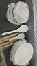 餐具家用組合簡(jiǎn)約清新黑線(xiàn)陶瓷餐具碗盤(pán)勺筷套裝純黑線(xiàn)餐具套裝 純黑線(xiàn)16頭（湯碗配置） 曬單實(shí)拍圖