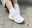 斯凱奇（Skechers）女鞋小白熊女士休閑鞋子厚底增高百搭運動(dòng)軟底老爹鞋女99999863 白色/海軍藍色/WNV 37.5 曬單實(shí)拍圖