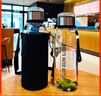 【送杯套】大容量加厚玻璃杯子便攜噸噸杯茶水分離帶杯套泡茶水杯 透明 1000ml噸噸桶 1只裝 曬單實(shí)拍圖