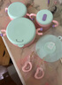 babycare兒童餐具輔食碗注水保溫碗不銹鋼叉勺寶寶吃飯喝水嬰兒周歲禮盒粉 曬單實(shí)拍圖