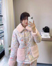 嬌彩夢(mèng)冬季睡衣女三層夾棉加厚加絨保暖青年女士純棉家居服套裝 桃桃滿(mǎn)枝（灰色底） 三層夾棉加厚 L (身高160-170cm，體重105-125斤) 曬單實(shí)拍圖