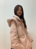 鴨鴨（YAYA）羽絨服女短款2025年新款中式盤扣流蘇衣服時(shí)尚國(guó)潮保暖鴨絨外套XH 粉色 S /155 曬單實(shí)拍圖