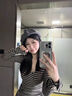 佐敘美式復(fù)古條紋長袖T恤女夏季辣妹純欲風(fēng)設(shè)計感緊身顯瘦內(nèi)搭打底衫 條紋 均碼 （110斤以內(nèi)） 曬單實拍圖