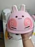 鳳凰（Phoenix）電動(dòng)車(chē)兒童安全頭盔男女孩3-6-12歲學(xué)生電瓶車(chē)四季通用夏季防曬透氣安全帽新國標3C認證半盔 護耳款 粉花朵兔【短透】3C認證 曬單實(shí)拍圖