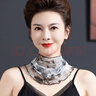 圍脖女薄款春秋防曬桑蠶絲脖子假領(lǐng)子真絲圍巾套頭假領(lǐng)子護頸脖套 灰白墨畫(huà) 曬單實(shí)拍圖
