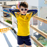 橙火兒童泳衣男童分體中大童游泳服套裝學(xué)生防曬長(cháng)袖沙灘專(zhuān)業(yè)男孩泳裝 16385黃色長(cháng)袖 160碼身高151-160cm 體重75-85斤 曬單實(shí)拍圖