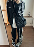 adidas休閑舒適三條紋立領(lǐng)夾克外套男裝秋季阿迪達斯官方輕運動(dòng) 黑色/白(推薦選大一碼) S 曬單實(shí)拍圖
