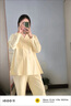雅特茂月子服純秋冬季產(chǎn)后棉孕婦睡衣款產(chǎn)婦待產(chǎn)喂奶哺乳家居服 夏款180g（送胸墊）奶酪色1450 L 曬單實(shí)拍圖
