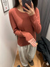 BESNOS意大利品牌保暖內(nèi)衣女蠶絲羊毛女士秋冬加絨加厚打底套裝秋衣秋褲 寶石紅 2XL (165-170cm) 140-160斤 曬單實(shí)拍圖