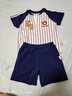 戴維貝拉【奧萊特賣(mài)】男童運動(dòng)套裝純棉寶寶衣服夏裝新款休閑兒童上衣短褲 藏青色條紋 100 cm（建議身高90-100cm） 曬單實(shí)拍圖