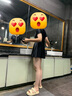 Keep泳衣女士連體裙式專業(yè)游泳衣保守大碼溫泉泳裝 599 黑色 XL 曬單實拍圖