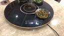 火暖星暖菜板熱飯菜保溫加熱板圓形餐桌自動(dòng)旋轉(zhuǎn)盤家用帶火鍋多功能商用 【智能款黑】手自旋轉(zhuǎn)一體暖菜板（無(wú)火鍋） 80CM 曬單實(shí)拍圖