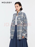 moussy 【趙昭儀同款】女裝新品美式格紋LOGO襯衫028IS430-3091 110藍色 均碼 曬單實拍圖