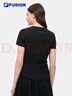 FILA FUSION斐樂潮牌女裝針織短袖衫2025夏季新款時尚修身短袖T恤 正黑色-BK L 170/88A/L 曬單實拍圖