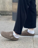 依思 Q（exull）勃肯鞋女半拖2025爆款秋冬軟底百搭外穿包頭拖鞋女防滑一腳蹬女鞋 沙色 真皮材質(zhì)【工藝升級款】 37 曬單實(shí)拍圖