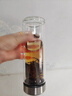 瓷德堂雙層玻璃杯2025新款茶水分離泡茶杯辦公專(zhuān)用男士款耐熱水杯微保溫 鋼本色 450ml 曬單實(shí)拍圖
