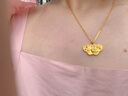 世紀緣黃金吊墜女蝶韻東方足金鑲嵌莫桑石項鏈七夕情人節(jié)禮物送女友 6.19g【贈金色925銀鏈】【贈國檢證書】 曬單實拍圖