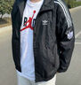 adidas休閑簡約三條紋梭織立領(lǐng)夾克外套男裝阿迪達(dá)斯官方三葉草   黑色 (偏小，推薦買大1碼)   M 曬單實拍圖