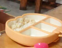 貝肽斯寶寶餐盤(pán)嬰兒吸盤(pán)式自主進(jìn)食吃飯硅膠餐盤(pán)分格兒童輔食餐具 暖橙擁月【南瓜硅膠餐盤(pán)】（餐盤(pán)） 曬單實(shí)拍圖