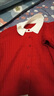 皮爾卡丹（pierre cardin）春秋POLO領(lǐng)撞色精紡針織衫開(kāi)衫女寬松時(shí)尚麻花毛衣外套百搭上衣 酒紅色秋款秋裝/早秋/初秋/秋季/ L 100-115斤 曬單實(shí)拍圖