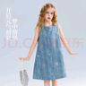 ASK JUNIOR兒童裙子夏中大童牛仔裙女童無袖背心裙青少年蝴蝶結連衣裙   160 曬單實拍圖