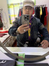 謙集（QIANJI）原單重工牛仔外套男士復古痞帥潮牌明線(xiàn)翻領(lǐng)上衣夾克做舊機車(chē)外衣 藍色 L (111-125) 曬單實(shí)拍圖