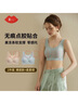 氧心（YANGXIN）云朵無(wú)尺碼內(nèi)衣果凍膠吊帶背心女士?jī)?nèi)衣女文胸上托無(wú)痕無(wú)鋼圈胸罩 裸感膚+柔霧綠（背心款） 均碼 （A-C/90-140斤） 曬單實(shí)拍圖