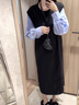 革曼孕婦連衣裙春秋2025新款時尚假兩件寬松襯衫拼接長裙秋季孕婦裙子 圖片色連衣裙 XL 曬單實拍圖