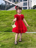 WVD美國品牌洋裝2025新款兒童洋派公主裙女寶感紅色裙子蓬蓬裙紅色送蝴蝶結發(fā)夾 紅色送蝴蝶結100 CM 曬單實(shí)拍圖