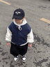 班納班納男童棒球服套裝春秋款2025新款兒童夾克開(kāi)衫外套褲子兩件套 彩條_背黑+N坐地球K黑 120 曬單實(shí)拍圖