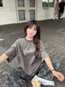 MMLG 87mm 休閑褲女男秋季新款寬松百搭韓系直筒闊腿情侶長褲子 深灰色 S 曬單實拍圖