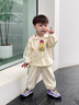 BABO PANDA童裝嬰兒套裝春秋1歲寶寶衣服可愛(ài)卡通秋衣秋褲兩件套男童外出服 杏色 90 建議1~2歲【 80-90cm】cm 曬單實(shí)拍圖