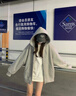 芭芙達妮早秋外套女春秋款2025新款韓系連帽秋季衛衣女款灰色開(kāi)衫上衣 春秋款:淺灰色 M 曬單實(shí)拍圖