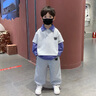 G.DUCKKIDS兒童裝男童套裝秋裝韓版衛(wèi)衣假兩件寶寶2025新款春秋帥氣時(shí)髦衣服 熱售灰色 100 身高90-100cm年齡3-4歲 曬單實(shí)拍圖