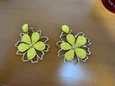 QMXD四件套度假風(fēng)耳環(huán)女手工編織花朵獨(dú)特夸張大款海邊耳釘氛圍感耳飾 黃色花朵耳環(huán)一對(duì) 曬單實(shí)拍圖