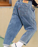 LEVI'S李維斯兒童牛仔褲秋季新款男女童原牛軟牛仔休閑長(cháng)褲 圣得西藍 曬單實(shí)拍圖