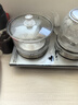 豐谷全自動(dòng)上水電熱水壺 茶臺燒水壺 家用辦公嵌入式茶桌茶幾一體機茶具電茶爐套裝 1L （37*20cm）底部雙加水拉絲銀-三件套 曬單實(shí)拍圖