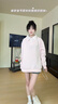 LDBE粉色假兩件Polo襯衫領(lǐng)衛衣女秋季寬松慵懶風(fēng)甜美溫柔休閑上衣外套粉色XL 120-140 曬單實(shí)拍圖