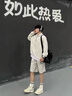 試衣間 秋季簡(jiǎn)約刺繡立領(lǐng)半拉鏈衛衣男潮牌寬松休閑百搭運動(dòng)上衣 白灰色 XL 曬單實(shí)拍圖