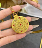 寓銀匠金包銀琺瑯彩如意圓滿(mǎn)八寶羅盤(pán)吊墜花絲手工古法傳承毛衣鏈送禮物 琺瑯彩羅盤(pán)總重約15g包金1g 曬單實(shí)拍圖