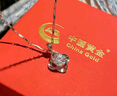 中國黃金（CHINA GOLD）四葉草銀項鏈女足銀吊墜輕奢小眾高級感情人節生日禮物送女友老婆 四葉草吊墜+足銀雪花鏈【白-玫瑰禮盒】 曬單實(shí)拍圖