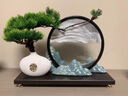 創(chuàng  )意迎客松擺件流沙畫(huà)沙漏新中式客廳玄關(guān)裝飾辦公室領(lǐng)導禪意 崇山峻嶺 大號【配白沙】【水墨 曬單實(shí)拍圖