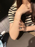 中國黃金（CHINA GOLD）黃金手鏈女足金星星手鏈轉(zhuǎn)運珠首飾七夕情人節(jié)生日禮物送女友老婆 怦然心動手鏈【刻字代寫賀卡】約4g 曬單實拍圖