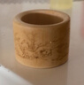 頂妃（DING FEI）金絲實(shí)心竹扳指玉竹文玩雕刻心經(jīng)戒指男指環(huán)留皮手工扳指實(shí)心竹 鎏金沁園春雪玉竹扳指 曬單實(shí)拍圖