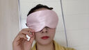 TA真絲眼罩桑蠶絲睡眠遮光透氣男女士通用午睡覺(jué)舒適夏日冰涼感黑色 曬單實(shí)拍圖
