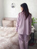 皓娥 純棉月子服帶胸墊哺乳衣套裝產(chǎn)后孕婦睡衣夏季產(chǎn)婦家居服春秋 【紫色】 L 曬單實(shí)拍圖