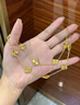 如潼（RUTONG）5G黃金四葉草十花項鏈999足金包銀新款鎖骨鏈套鏈金項鏈送女友禮 四葉草項鏈 約11g 曬單實拍圖