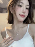 DAISY DREAM925銀小方糖項鏈女小眾高級感輕奢鎖骨鏈情人節送女友禮物頸鏈子 【瓦片鏈】925銀小方糖項鏈 曬單實(shí)拍圖